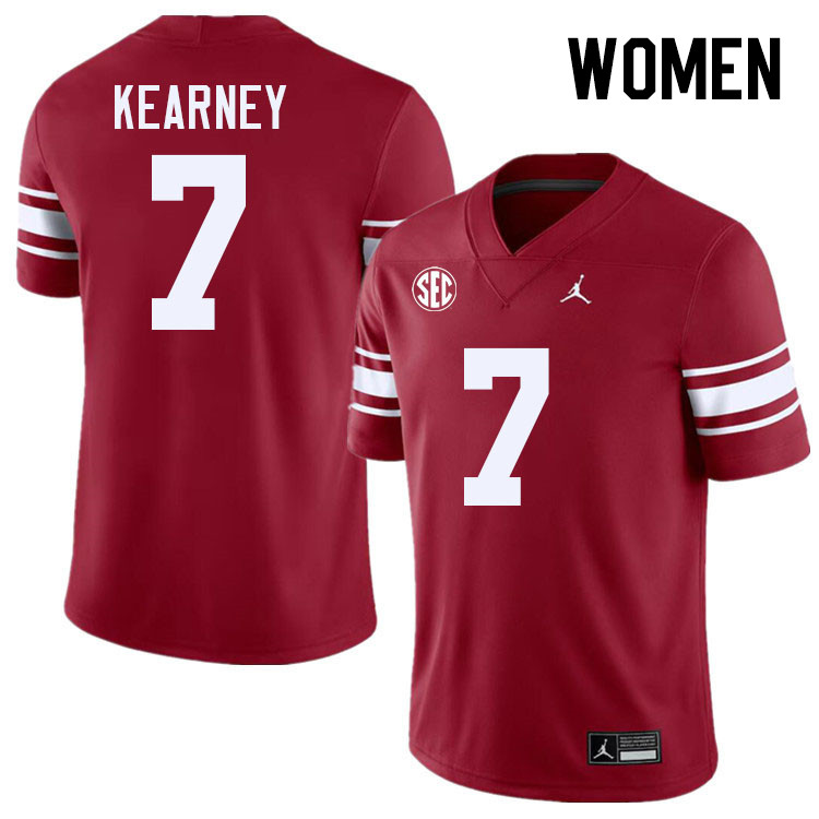 Women #7 Zion Kearney Oklahoma Sooners 2024 SEC Conference College Football Jerseys-Throwback